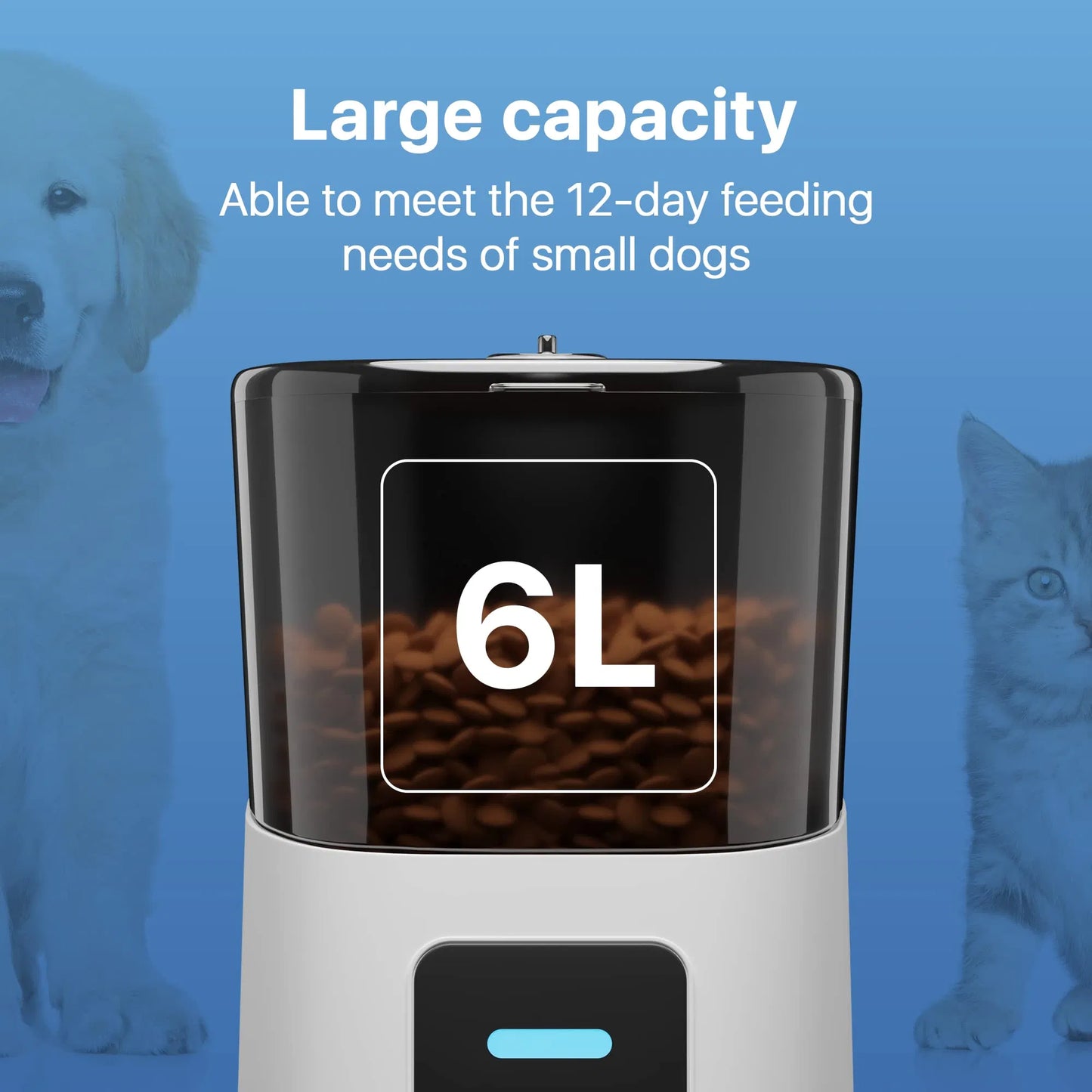 WiFi Smart Automatic Pet Feeder – 6L Food Dispenser with App Control & Voice Recorder