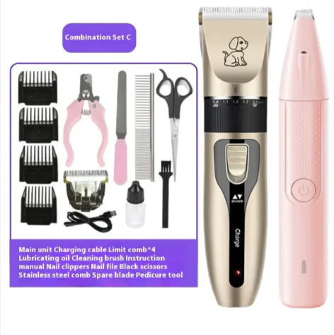 FetchIQ™ Professional Pet Grooming Clippers Set – 3-Piece Rechargeable Trimmer Kit