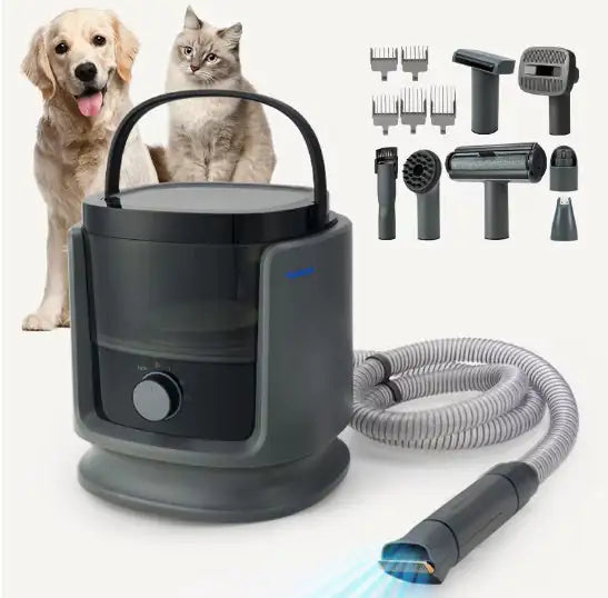 N3 9-in-1 Pet Grooming Vacuum with attachments – Grey