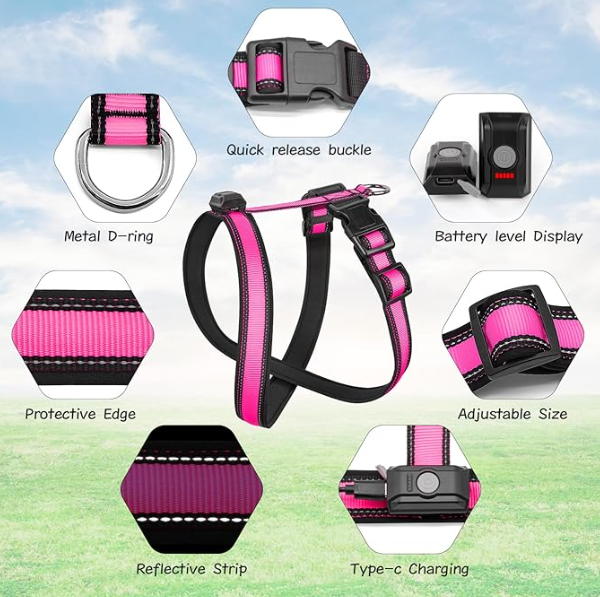 Rechargeable LED Dog Harness | High-Visibility, Reflective, Waterproof – 3 Light Modes (USB)