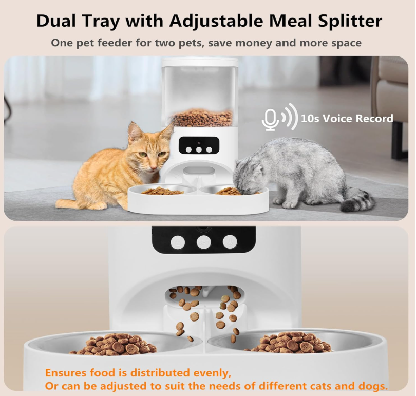Automatic Cat Feeder with Camera for 2 Cats
