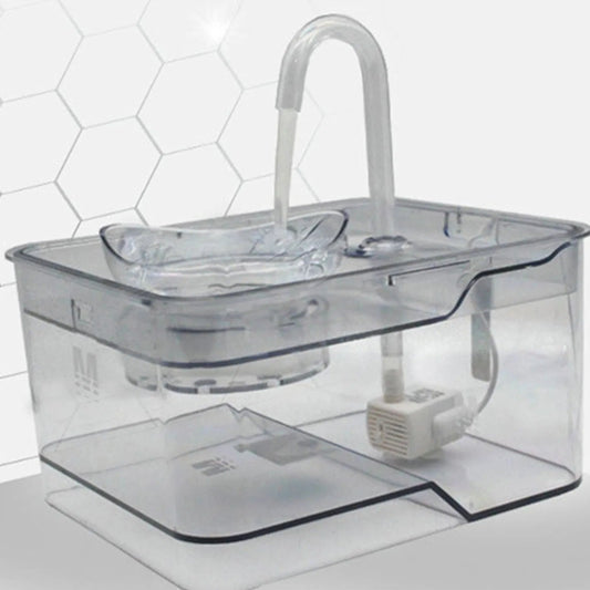 Gray tabby cat drinking from a smart pet water fountain with continuous fresh water flow