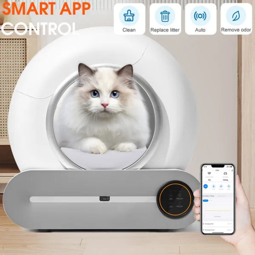 WiFi Smart Self-Cleaning Cat Litter Box – Automatic Scooping & Odor Control with App Monitoring