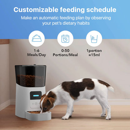 WiFi Smart Automatic Pet Feeder – 6L Food Dispenser with App Control & Voice Recorder