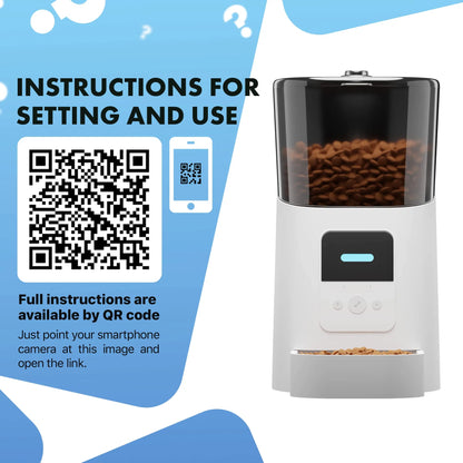 WiFi Smart Automatic Pet Feeder – 6L Food Dispenser with App Control & Voice Recorder
