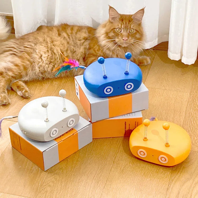 Electric Cat Interactive Toy – Automatic Laser Robot with Tail Wagging Action