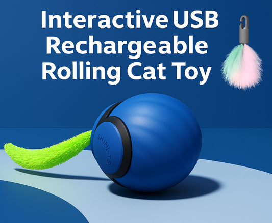 Interactive USB Rechargeable Rolling Cat Toy - Square