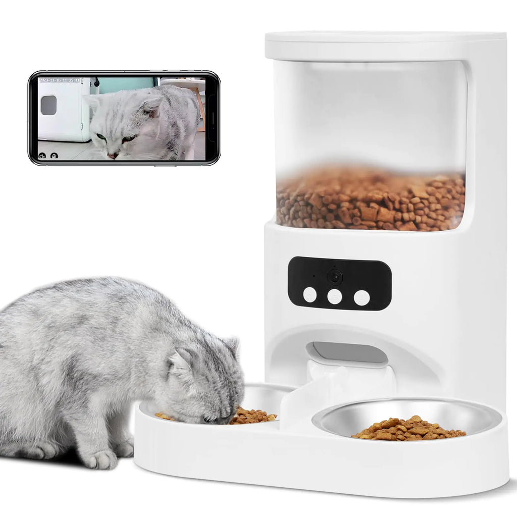 FetchIQ Smart Automatic Pet Feeder with HD Camera and Wi-Fi App Control for Cats and Dogs”