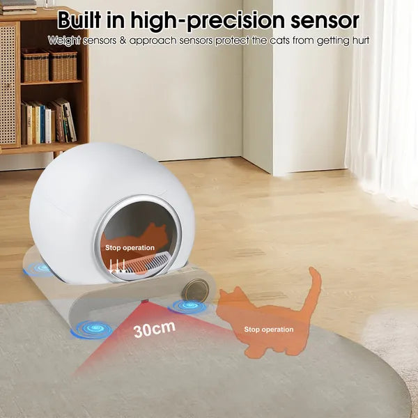 WiFi Smart Self-Cleaning Cat Litter Box – Automatic Scooping & Odor Control with App Monitoring