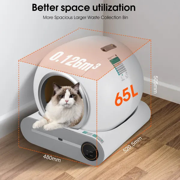 WiFi Smart Self-Cleaning Cat Litter Box – Automatic Scooping & Odor Control with App Monitoring